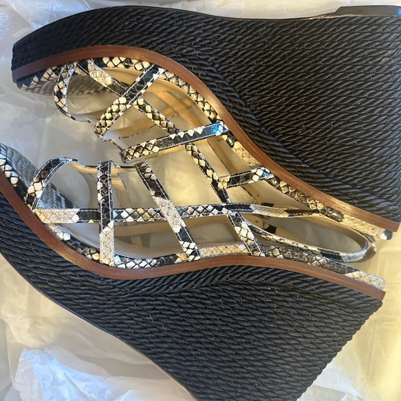 Jimmy Choo, Ariela 110 snake-effect leather wedge slingback sandals - Picture 4 of 6